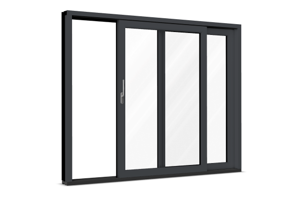 Baie vitrée aluminium gris graphite