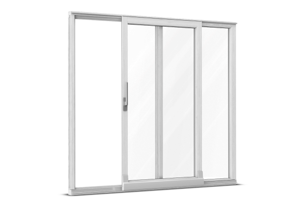 Baies vitrées coulissante à translation bois blanc