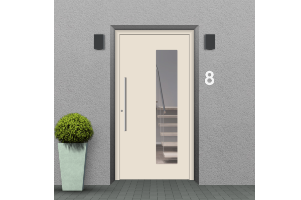 Portes d’entrée en aluminium blanc crème 
