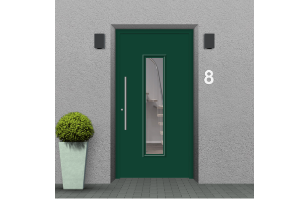Portes d'entrée bois vert mousse