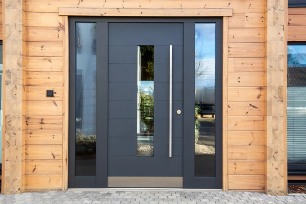 Porte d'entrée moderne en aluminium