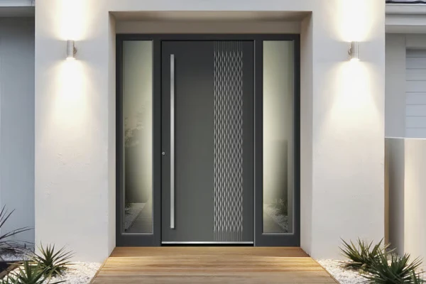 Porte d'entrée sécurisée en aluminium
