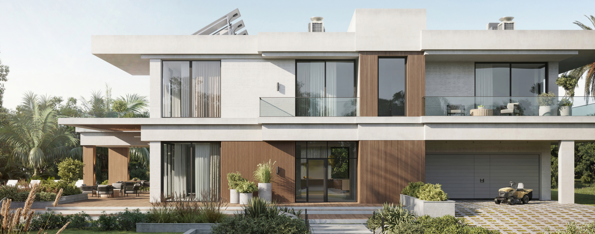 Villa avec portes en aluminium